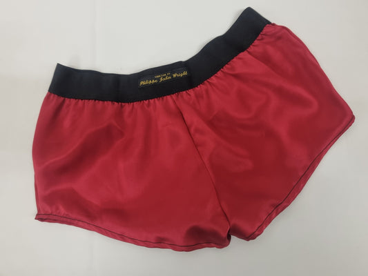 Womans RED hight quality silk boy shorts, pajamas, french knickers made in france