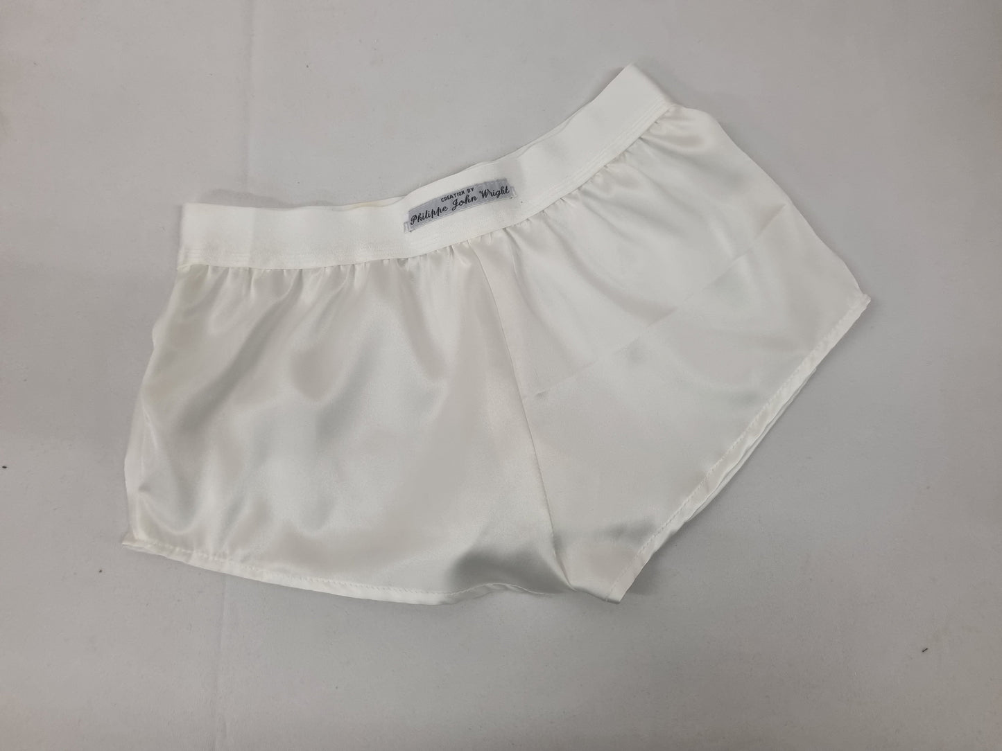 Womans WHITE hight quality silk boy shorts, pajamas, french knickers made in france