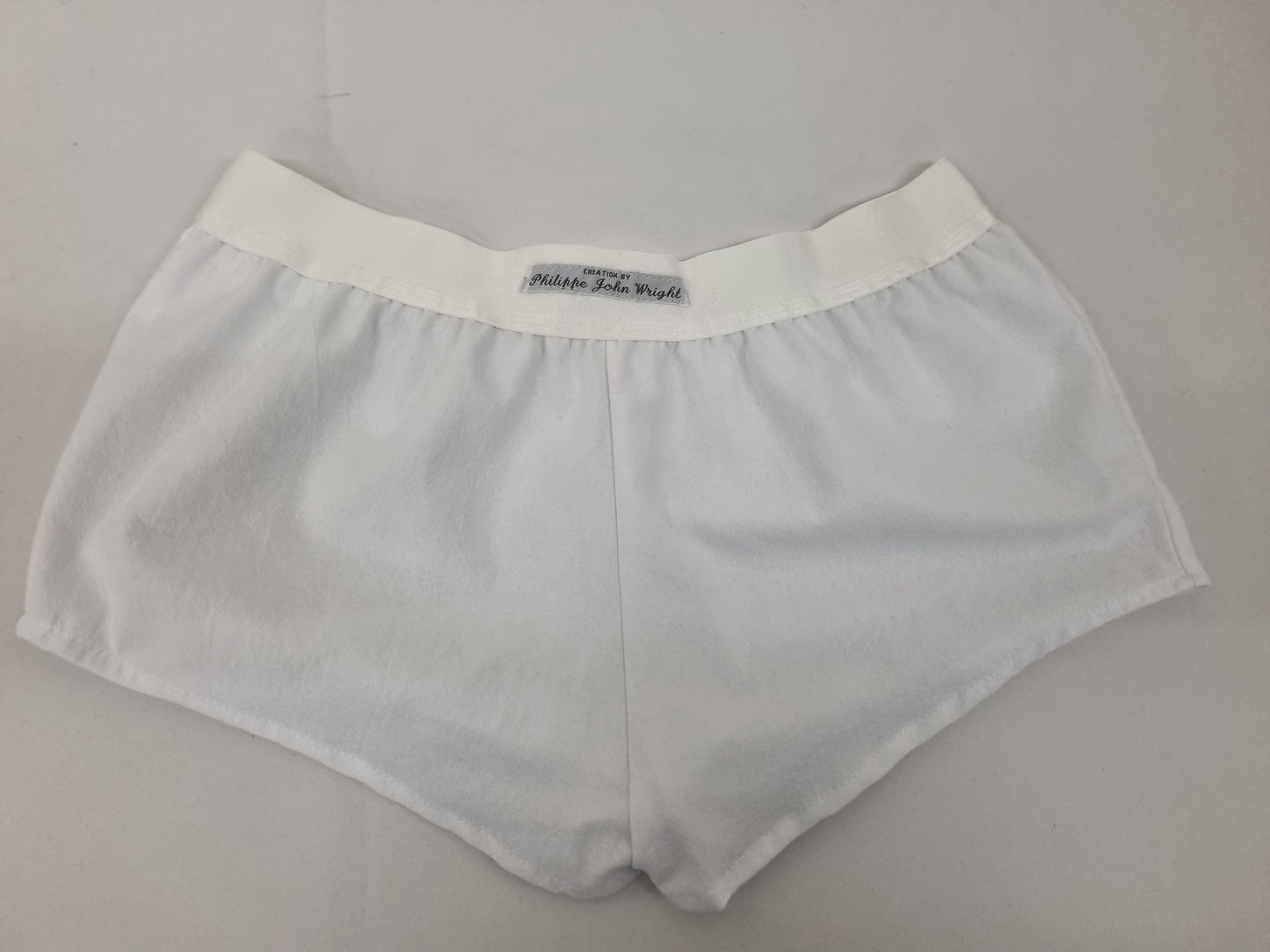 His and her organic washed cotton WHITE boxer short and boy shorts bundle hand made in France.