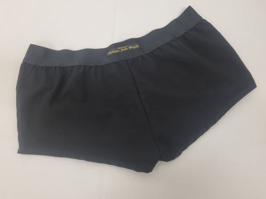 Womans BLACK organic washed cotton boy shorts, pajamas, French knickers made in France