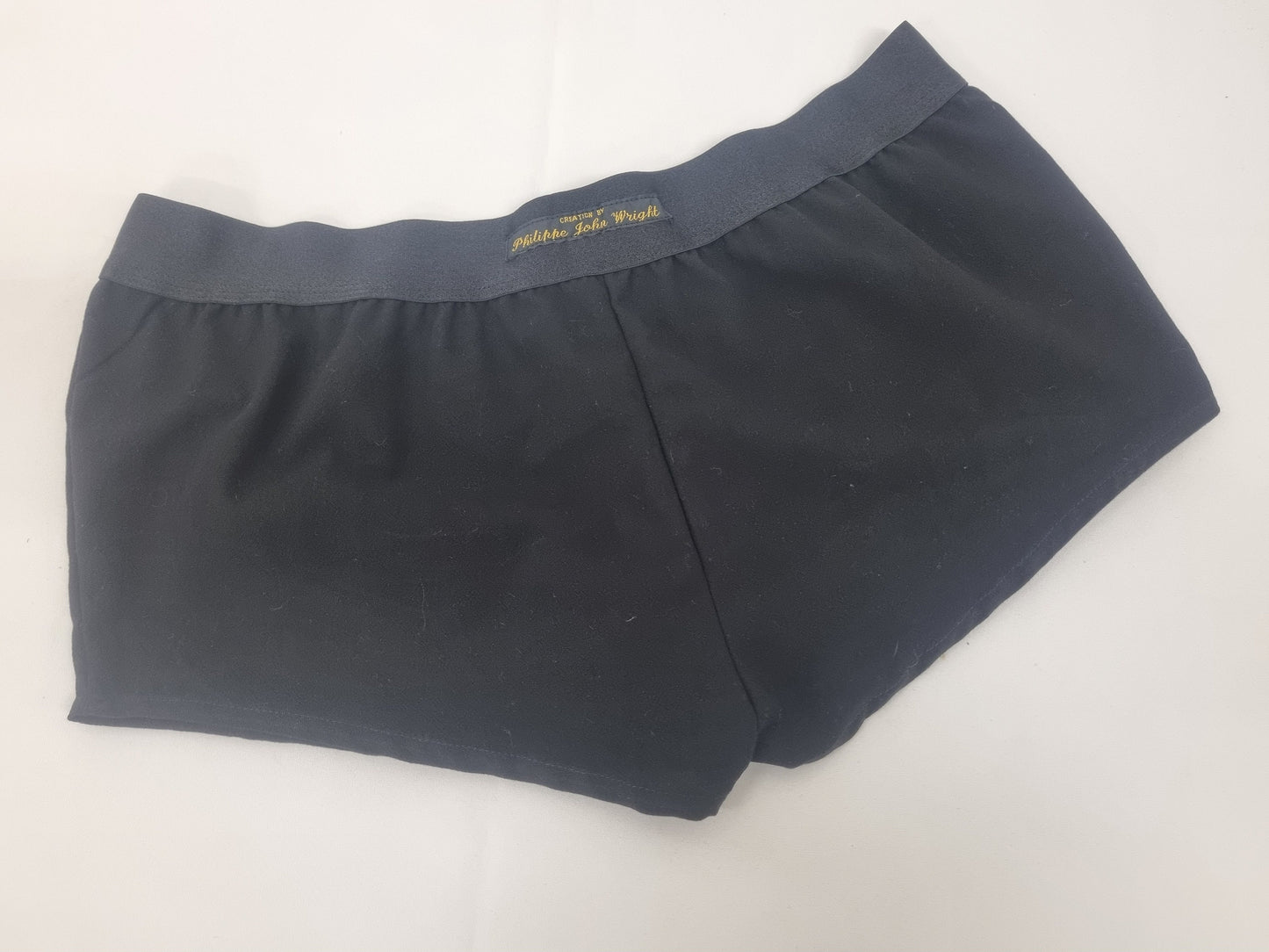 Womans BLACK organic washed cotton boy shorts, pajamas, French knickers made in France