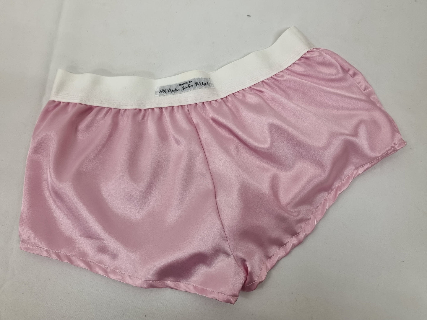 Womans PALE PINK satin boy shorts, pajamas, french knickers made in france