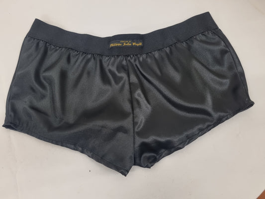 Womans BLACK satin boy shorts, pajamas, French knickers made in France