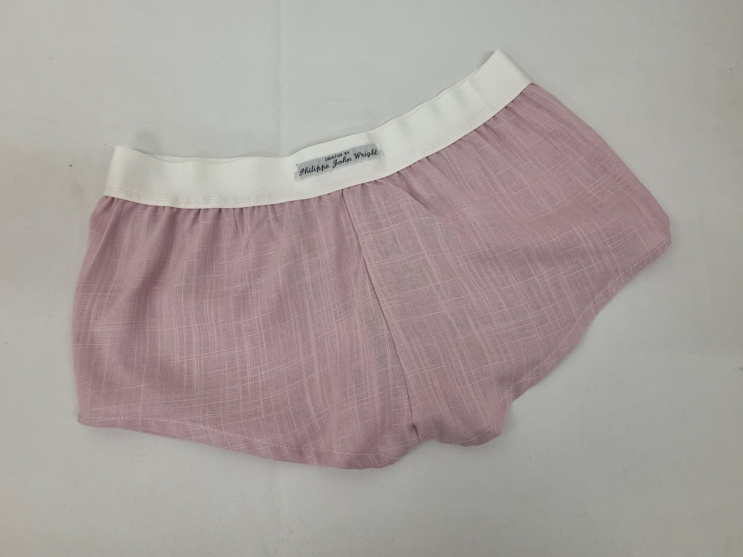 Womans PALE PINK linen boy shorts, pajamas, french knickers made in france