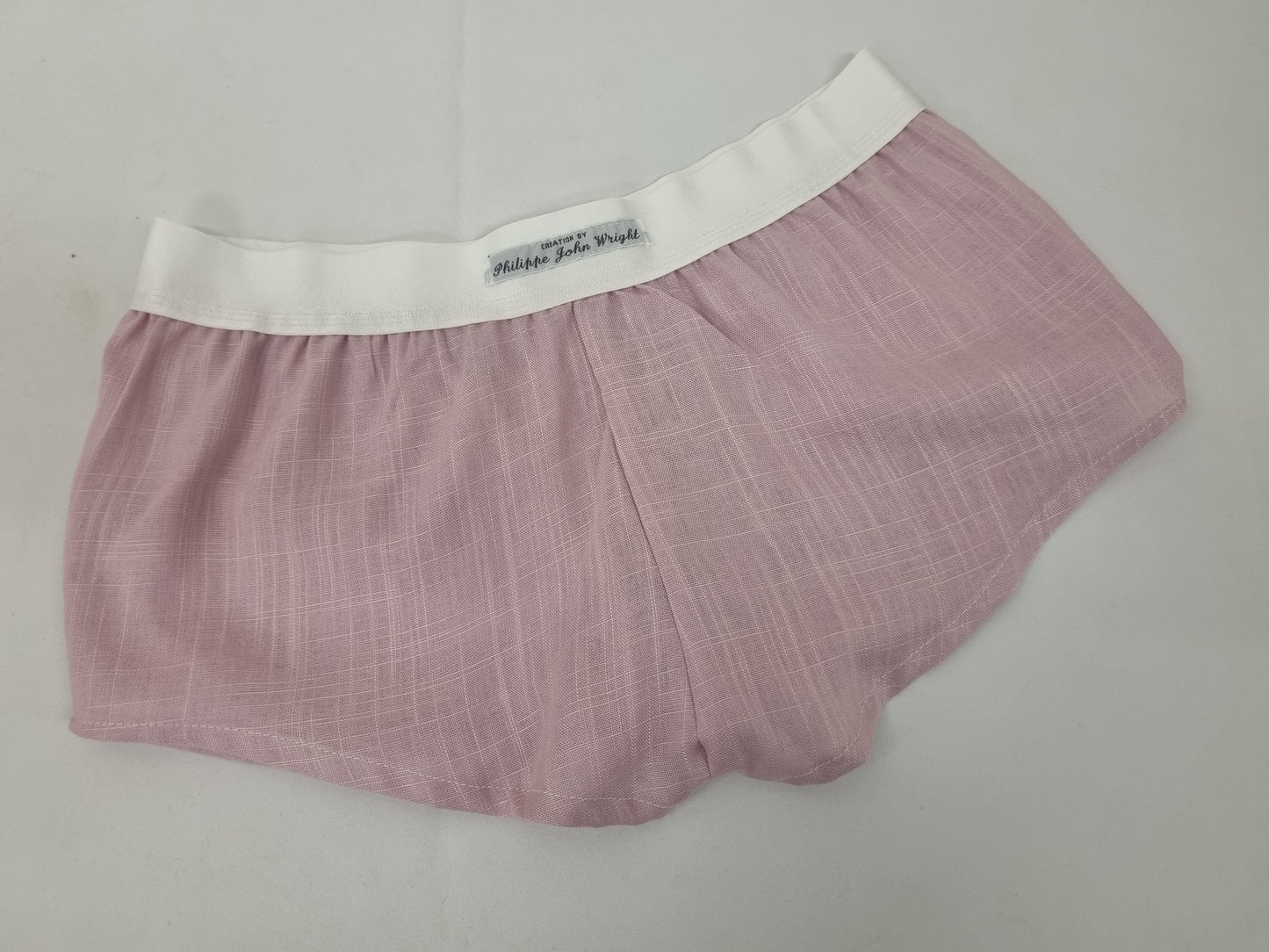 Womans PALE PINK linen boy shorts, pajamas, french knickers made in france