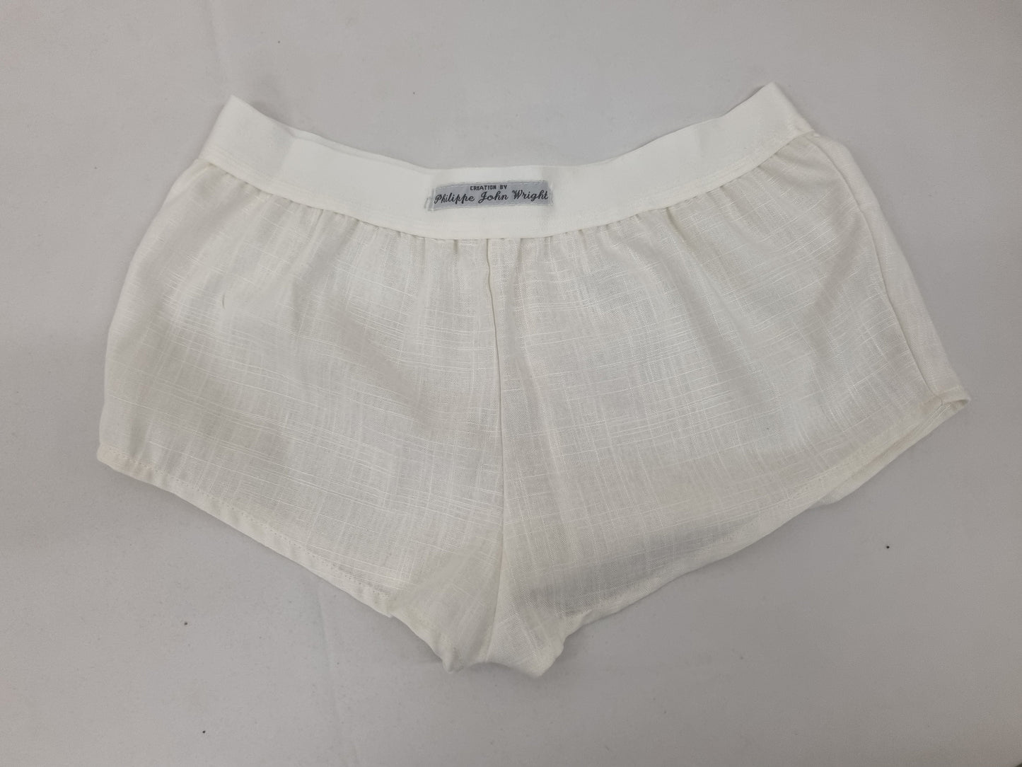 Womans WHITE linen boy shorts, pajamas, french knickers made in france