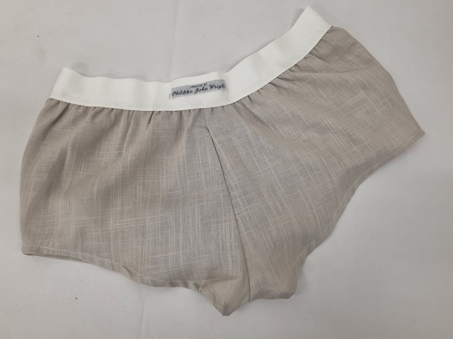 Womans NATURAL linen boy shorts, pajamas, French knickers made in France