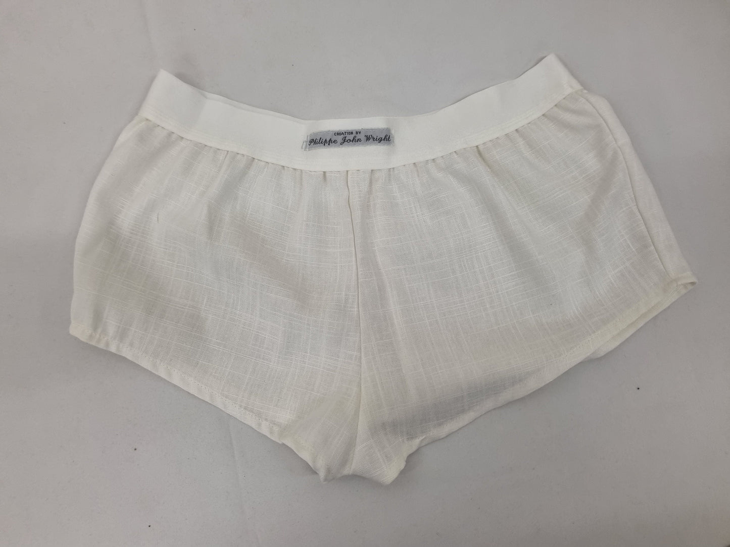 Womans double bundle BLACK and WHITE linen boy shorts, pajamas, French knickers made in France