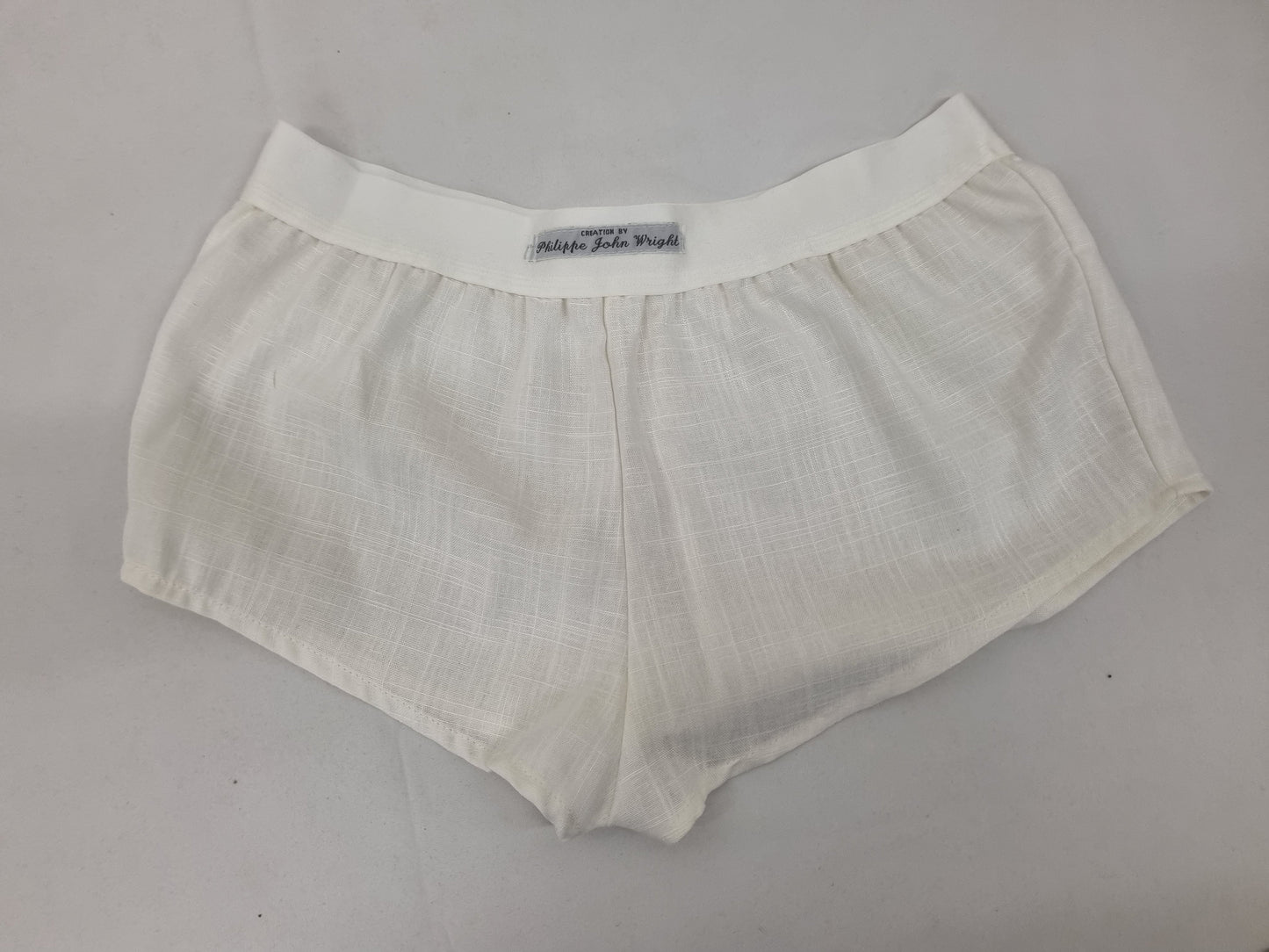 Womans double bundle BLUE and WHITE linen boy shorts, pajamas, french knickers made in france