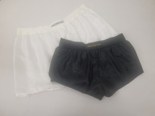 Her BLACK and his white boxer short and boy shorts bundle hand made in France perfect for gifts