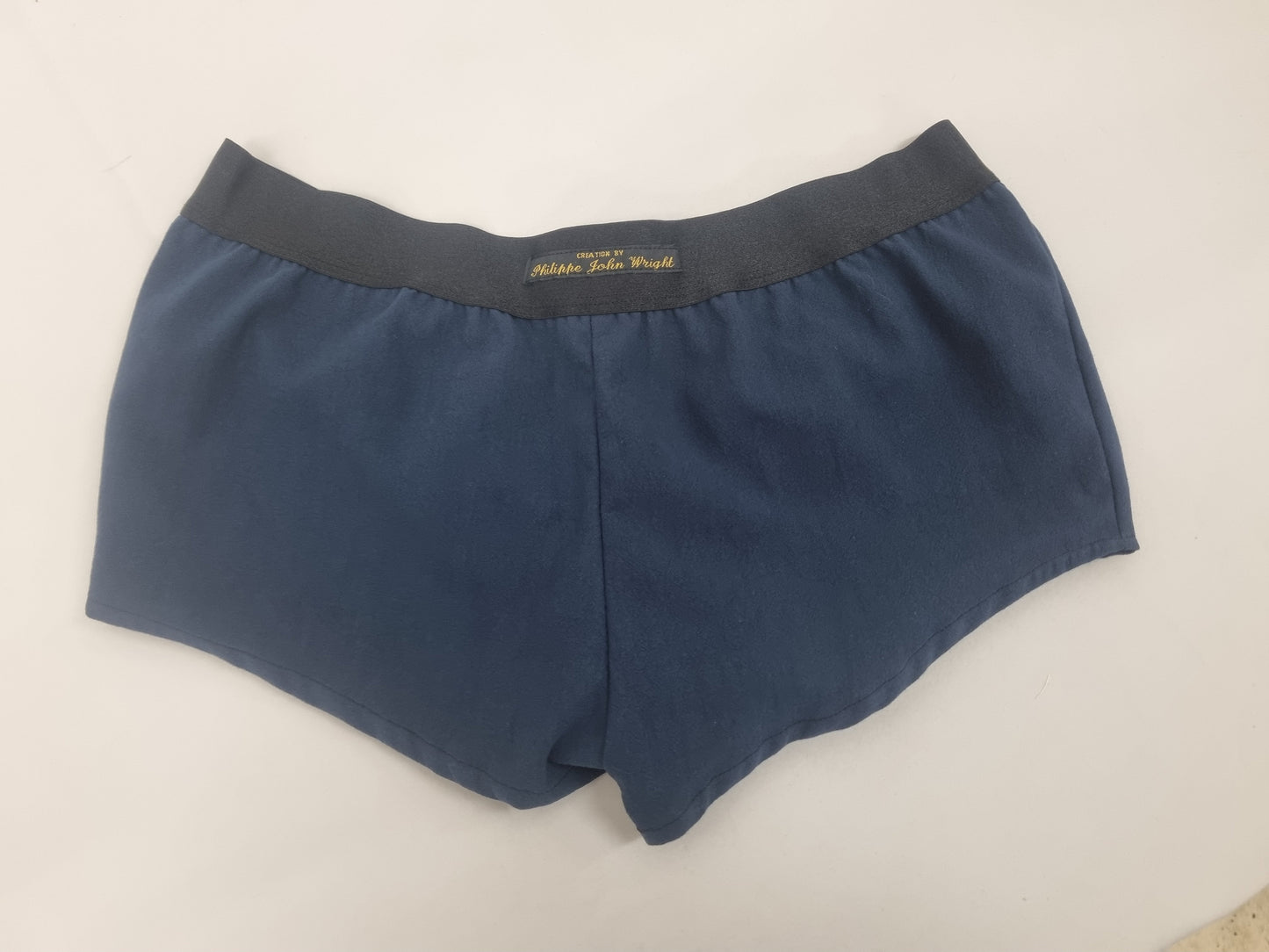 His and her organic washed cotton BLUE boxer short and boy shorts bundle hand made in France.