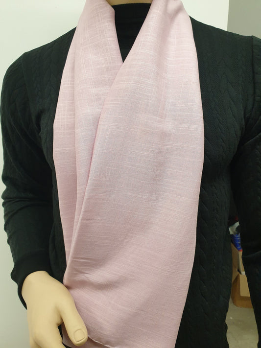 Natural PINK linen scarf, hand made in France.