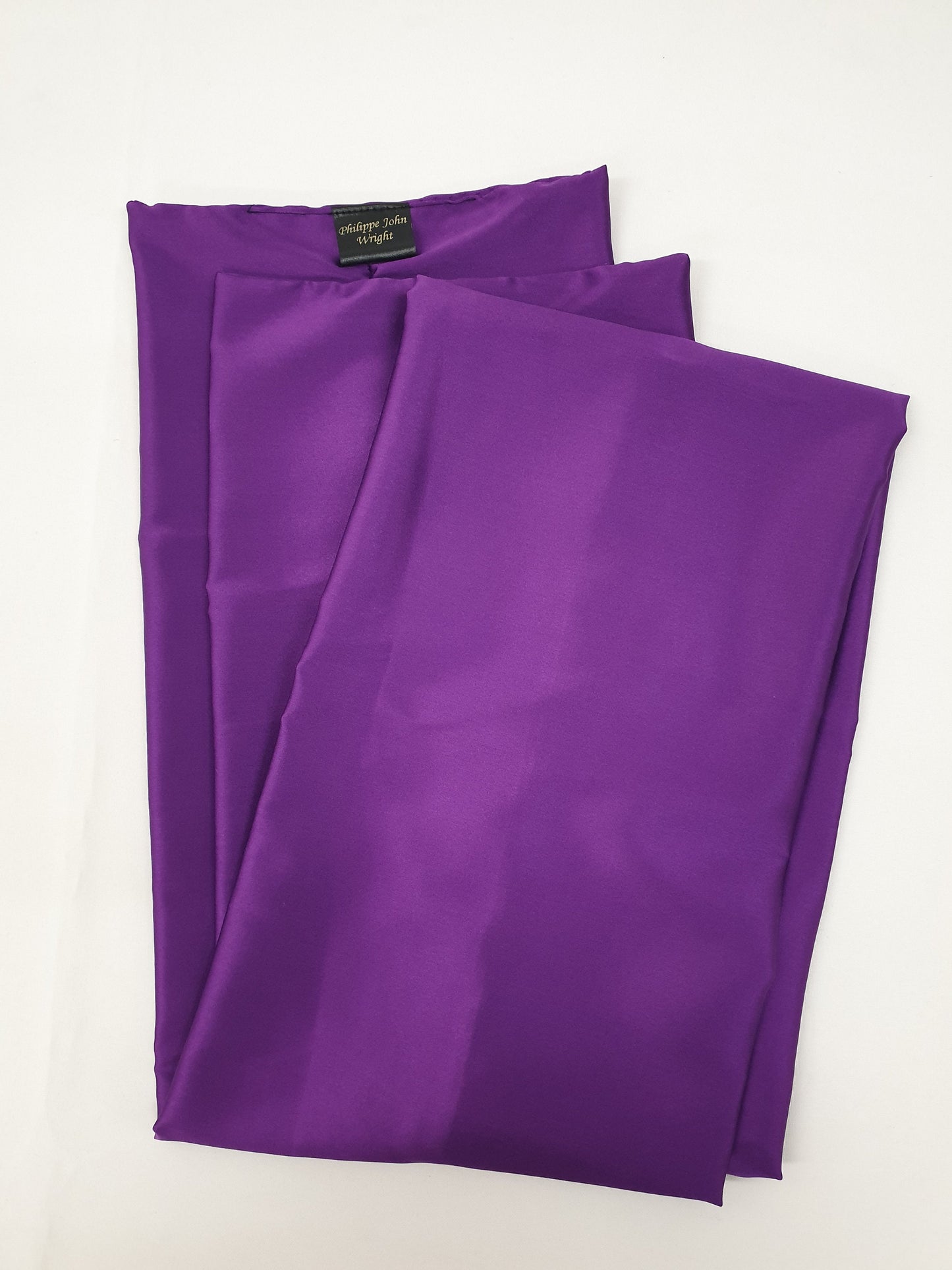 Silky scarf in PURPLE high quality satin, hand made in France. 140x20cm