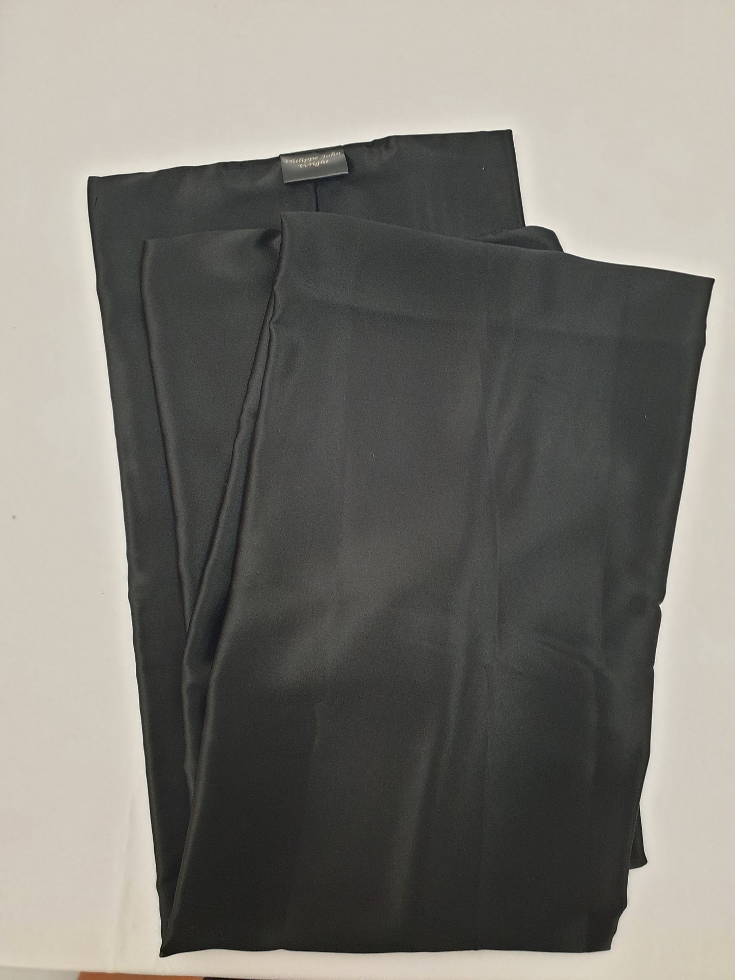 Mens silky scarf BLACK hight quality satin scarf, hand made in France. 140x20cm