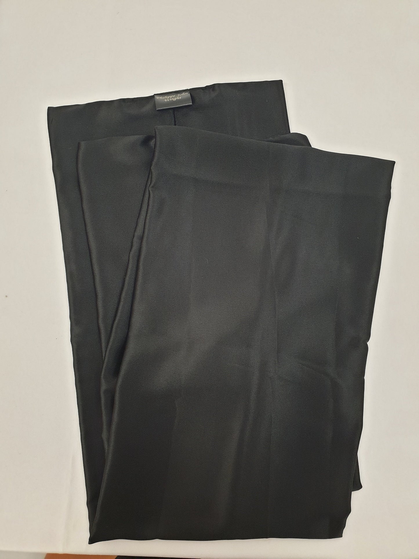 Mens silky scarf foulard BLACK hight quality satin scarf, hand made in France. 140x20cm
