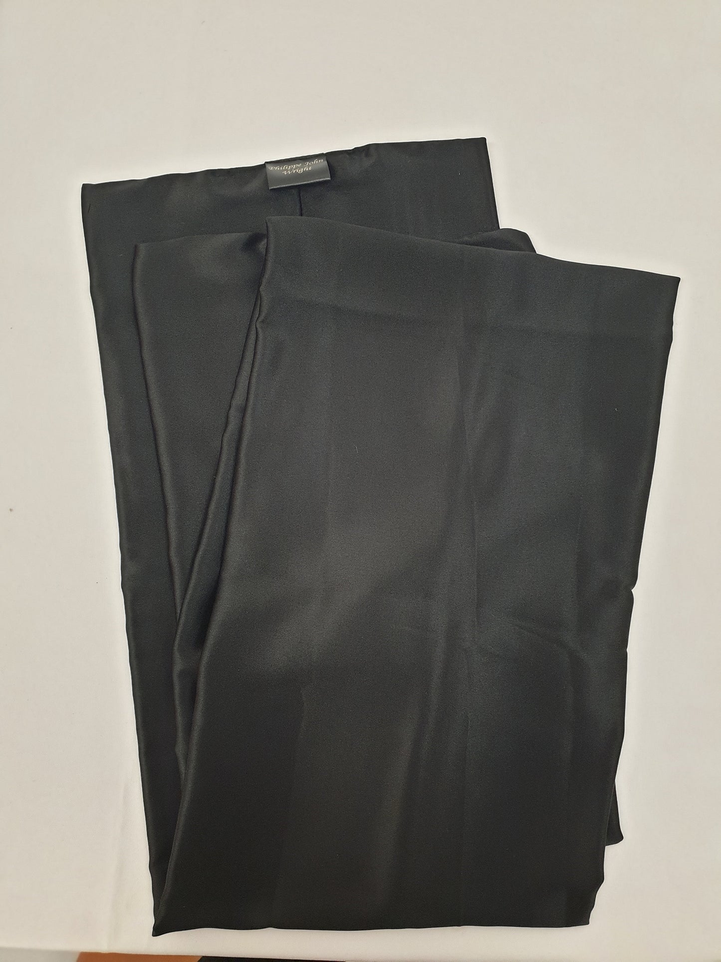 Mens silky scarf BLACK hight quality satin scarf, hand made in France. 140x20cm