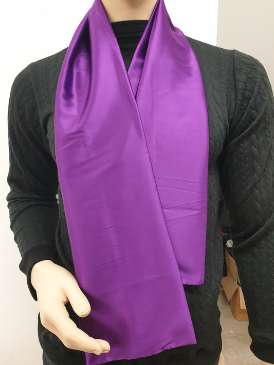 PURPLE hight quality silk scarf, hand made in France.