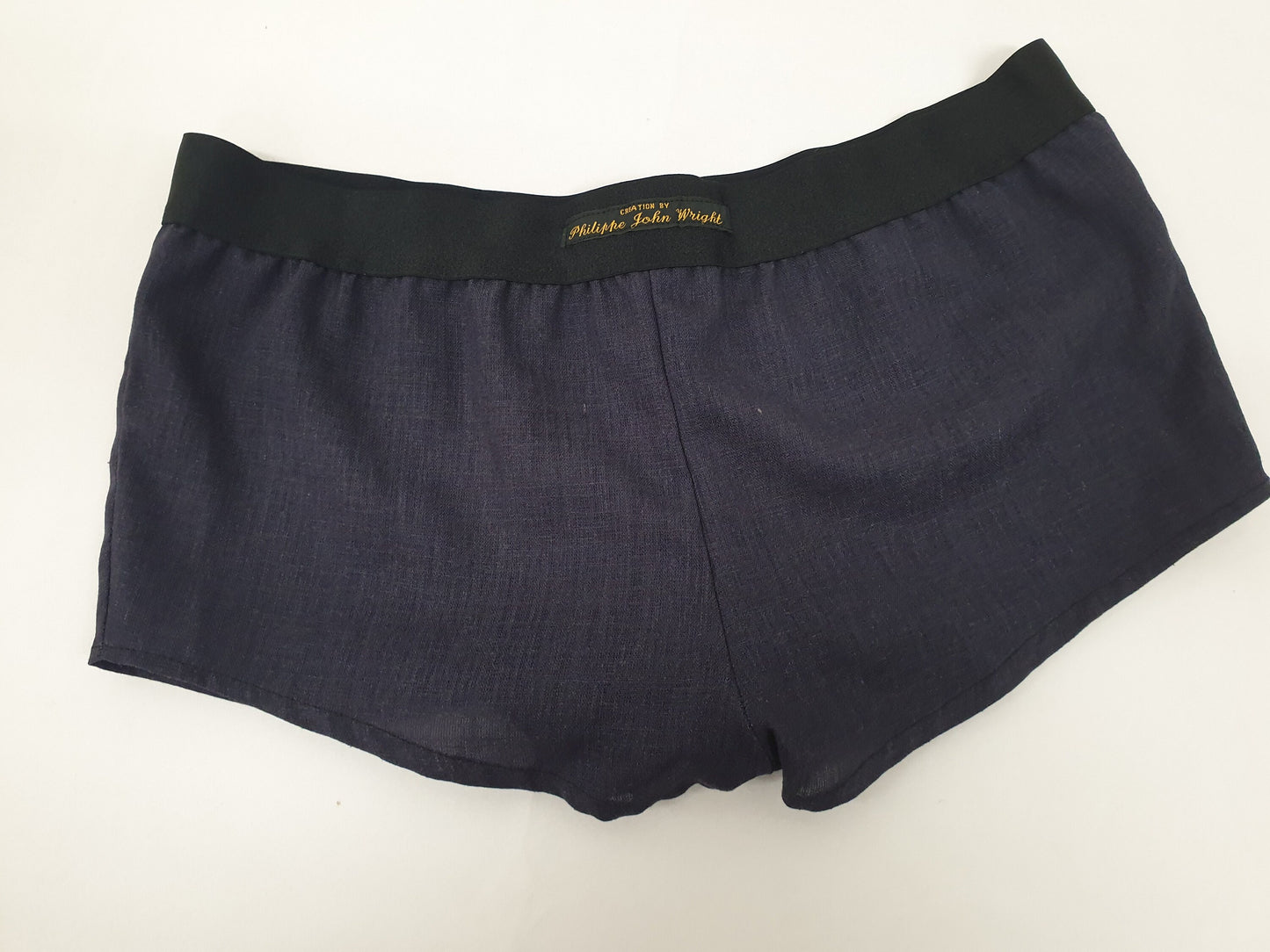 Womans NAVY BLUE linen boy shorts, pajamas, french knickers made in france