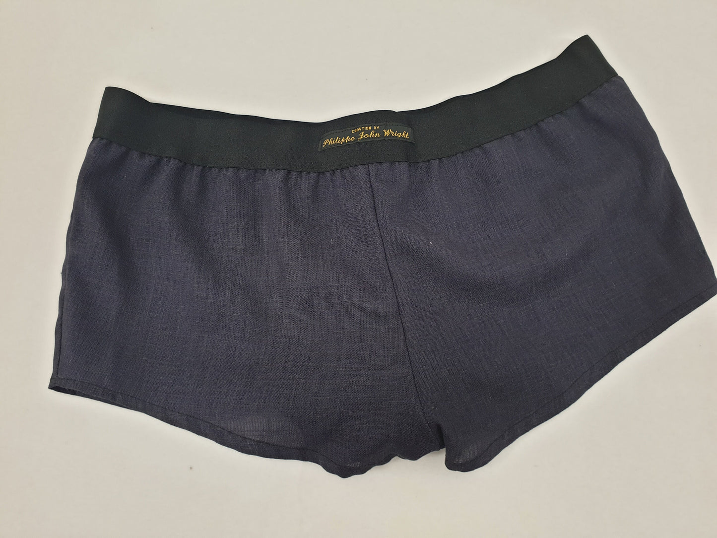 Womans NAVY BLUE linen boy shorts, pajamas, french knickers made in france