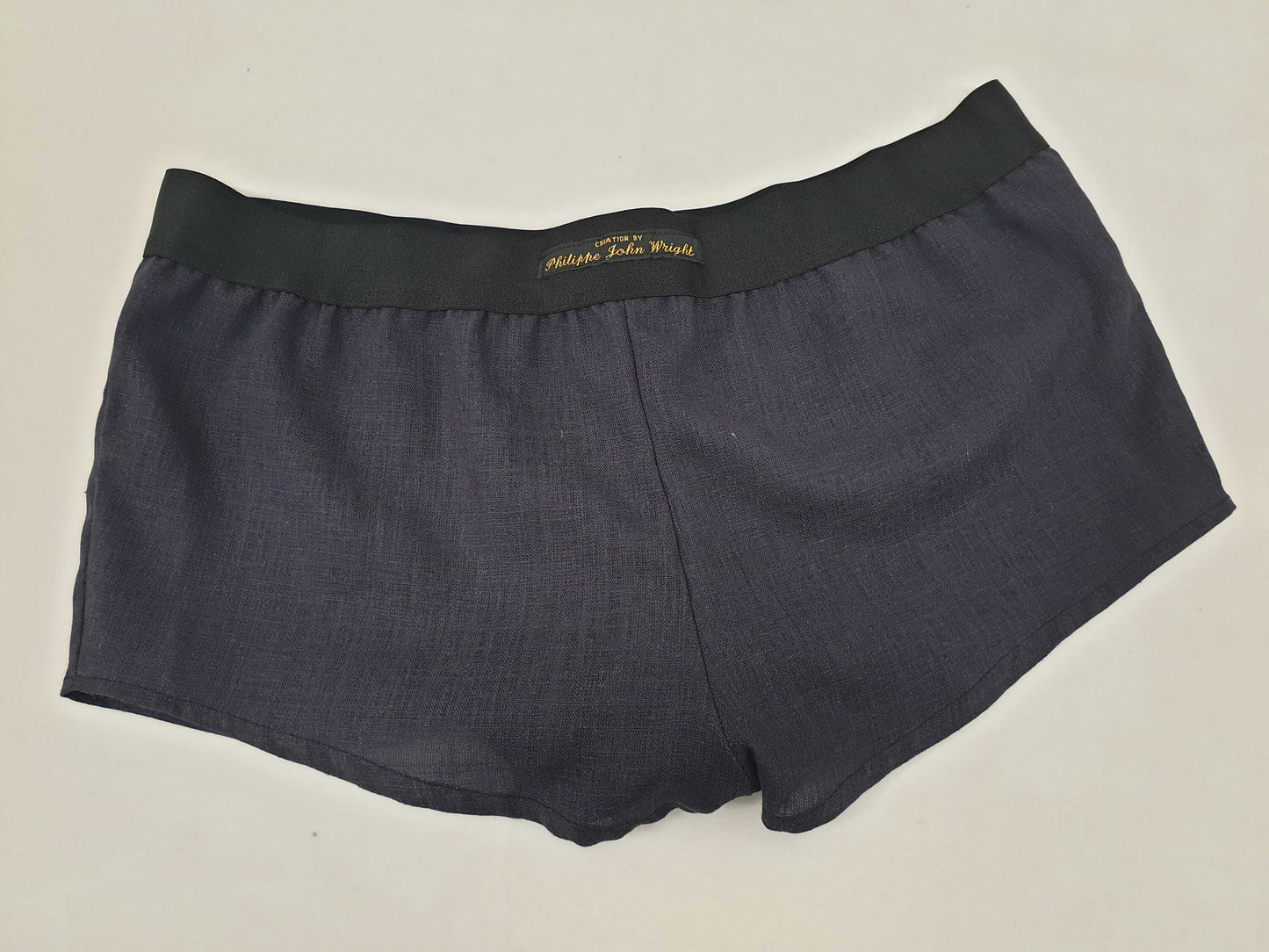 Womans NAVY BLUE linen boy shorts, pajamas, french knickers made in france