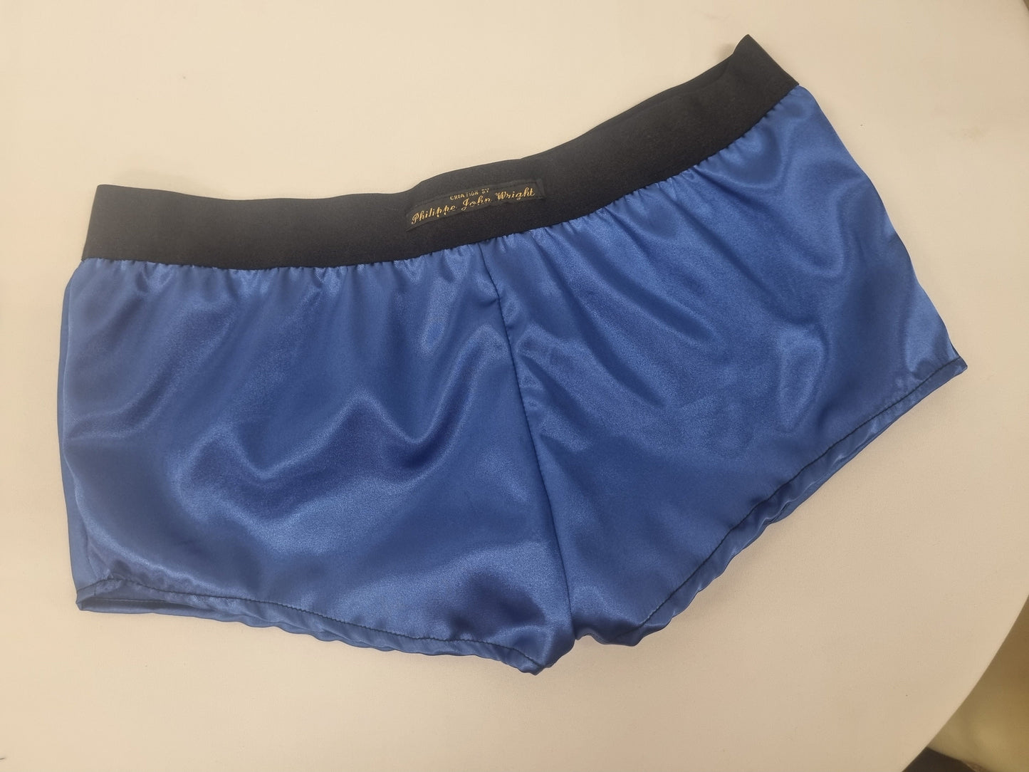 Womans ROYAL BLUE satin boy shorts, pajamas, french knickers made in france