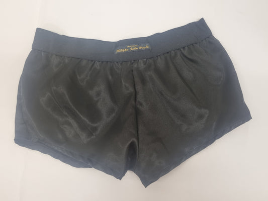 Womans BLACK satin boy shorts, pajamas, french knickers made in france