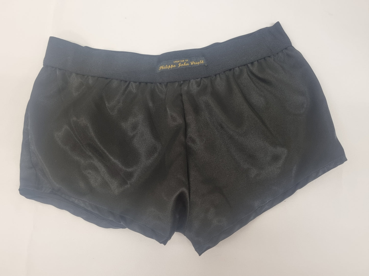 Womans BLACK satin boy shorts, pajamas, French knickers made in France