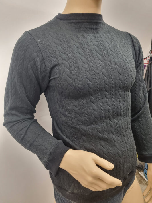 hand made cable knit mens warm jumper cashmere finish made in France