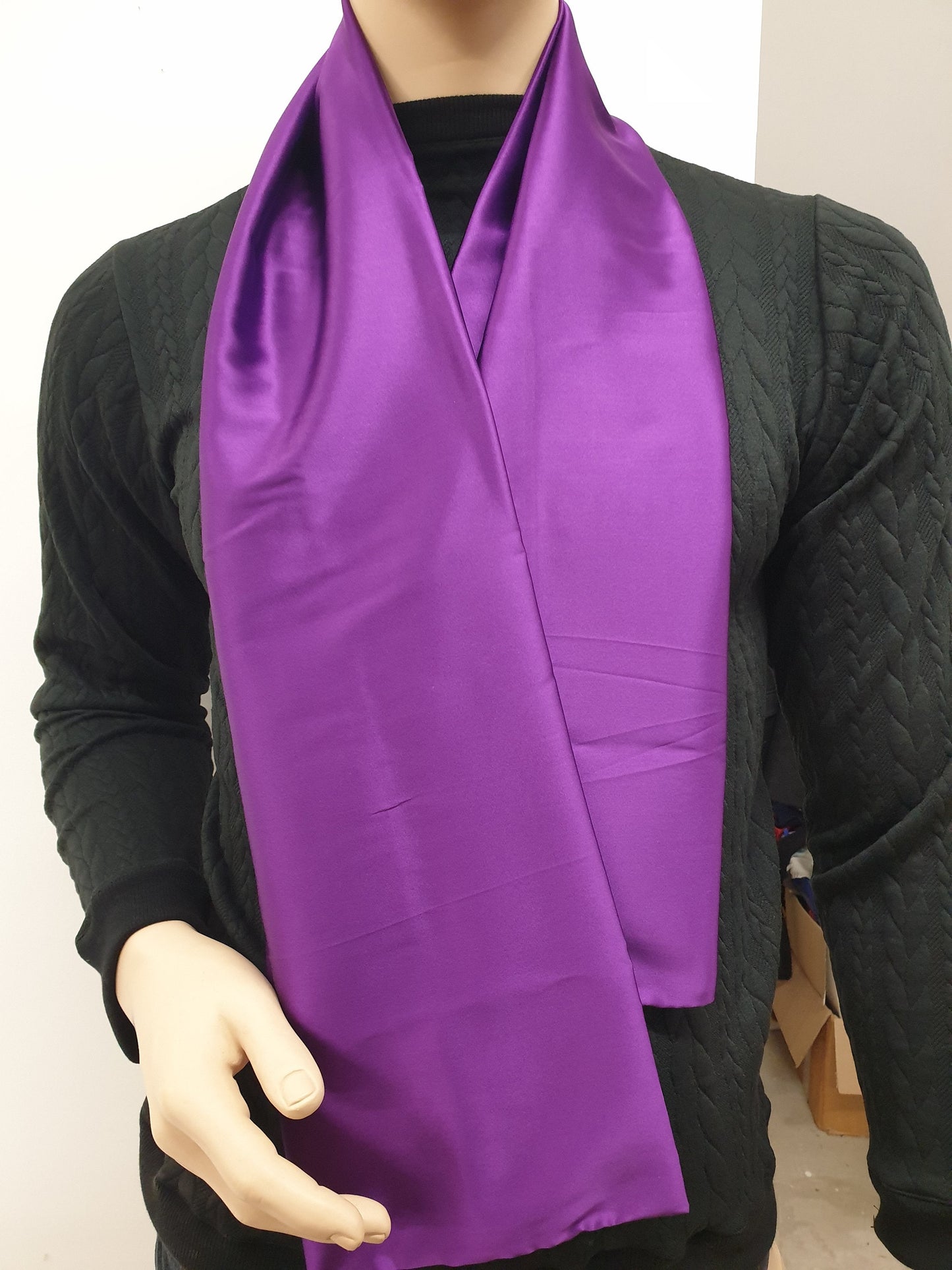 PURPLE hight quality silk scarf, hand made in France.