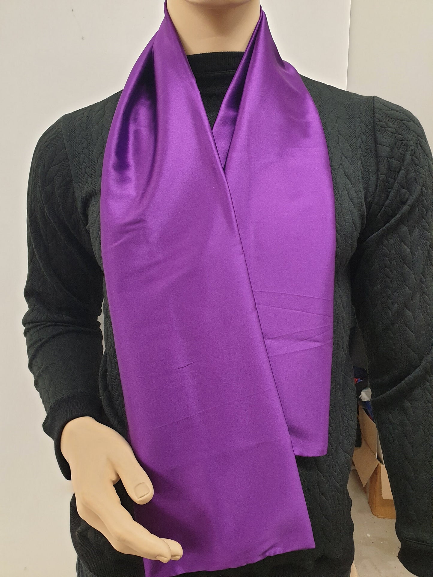 PURPLE hight quality silk scarf, hand made in France.