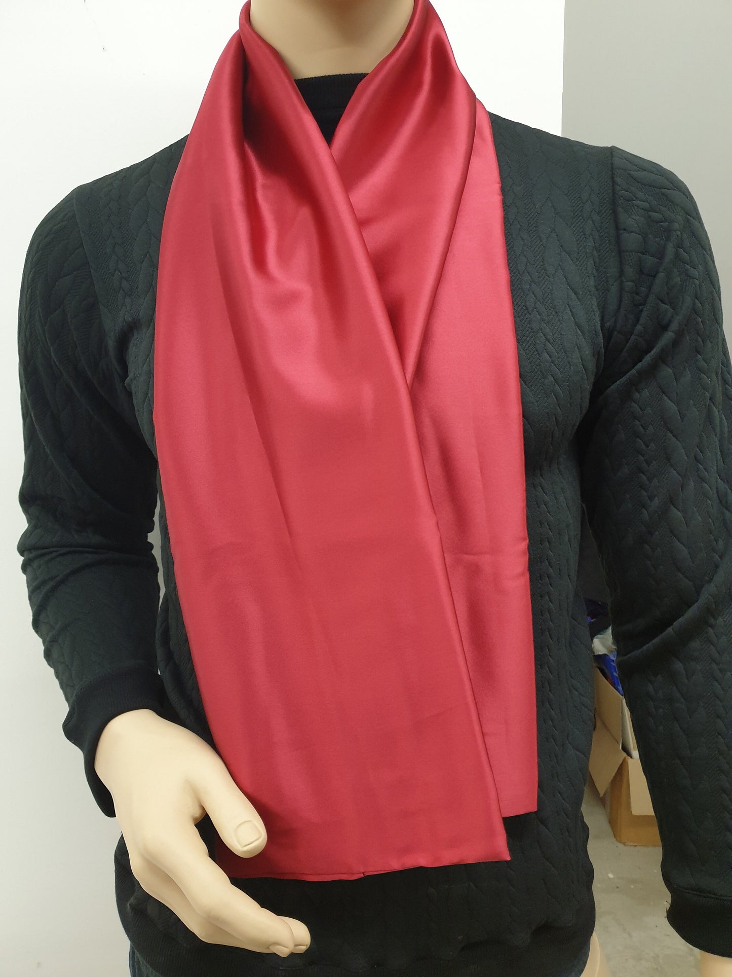 RED hight quality silk scarf, hand made in France.