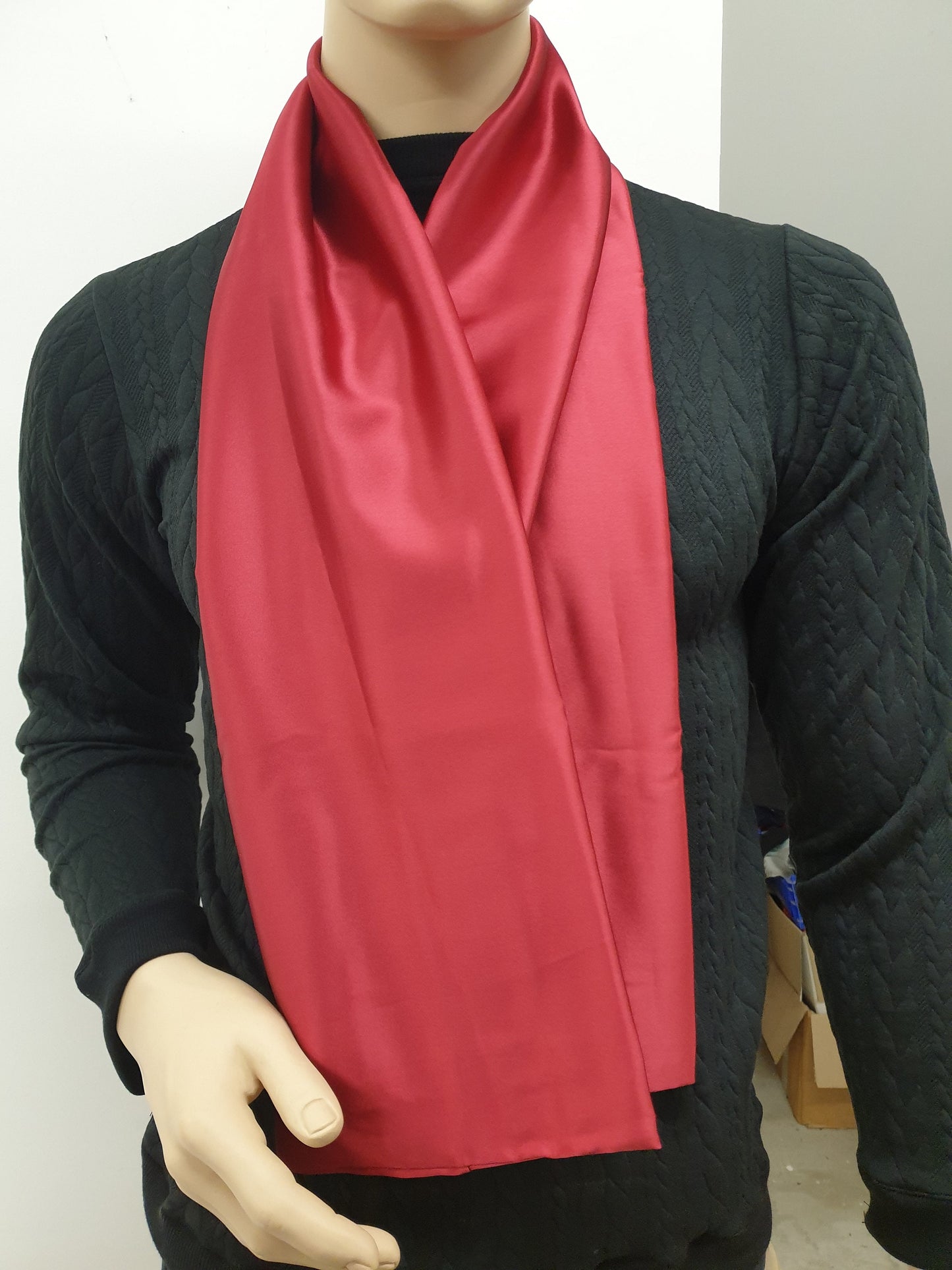 RED hight quality silk scarf, hand made in France.