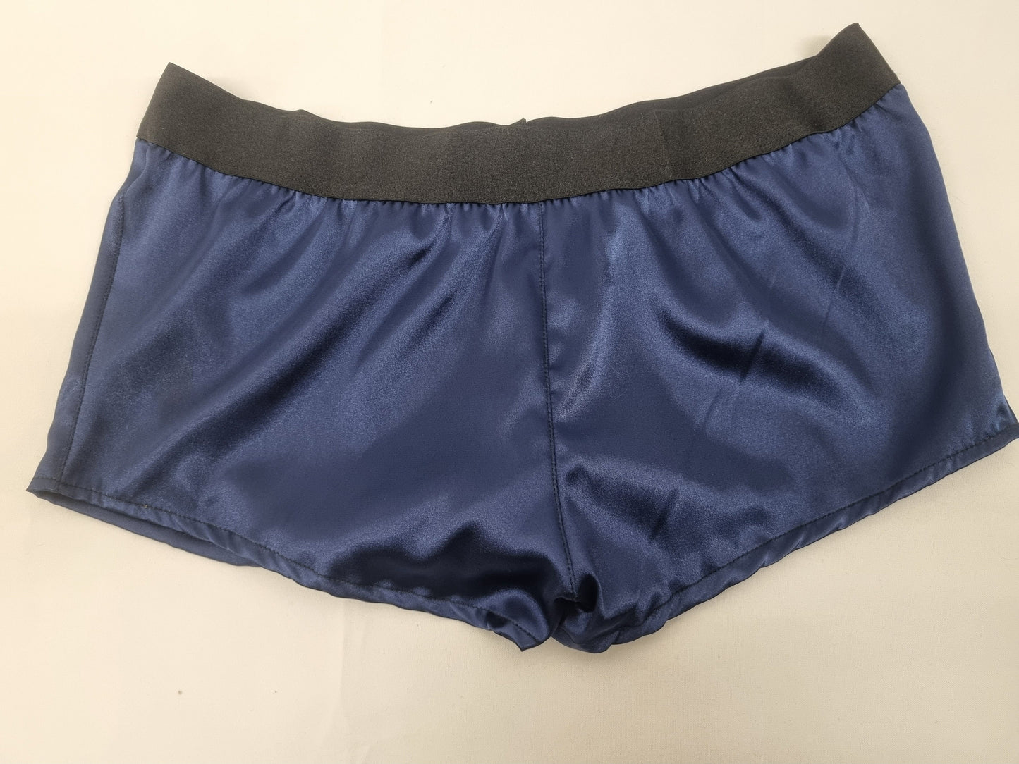 Womans NAVY BLUE satin boy shorts, pajamas, french knickers made in france