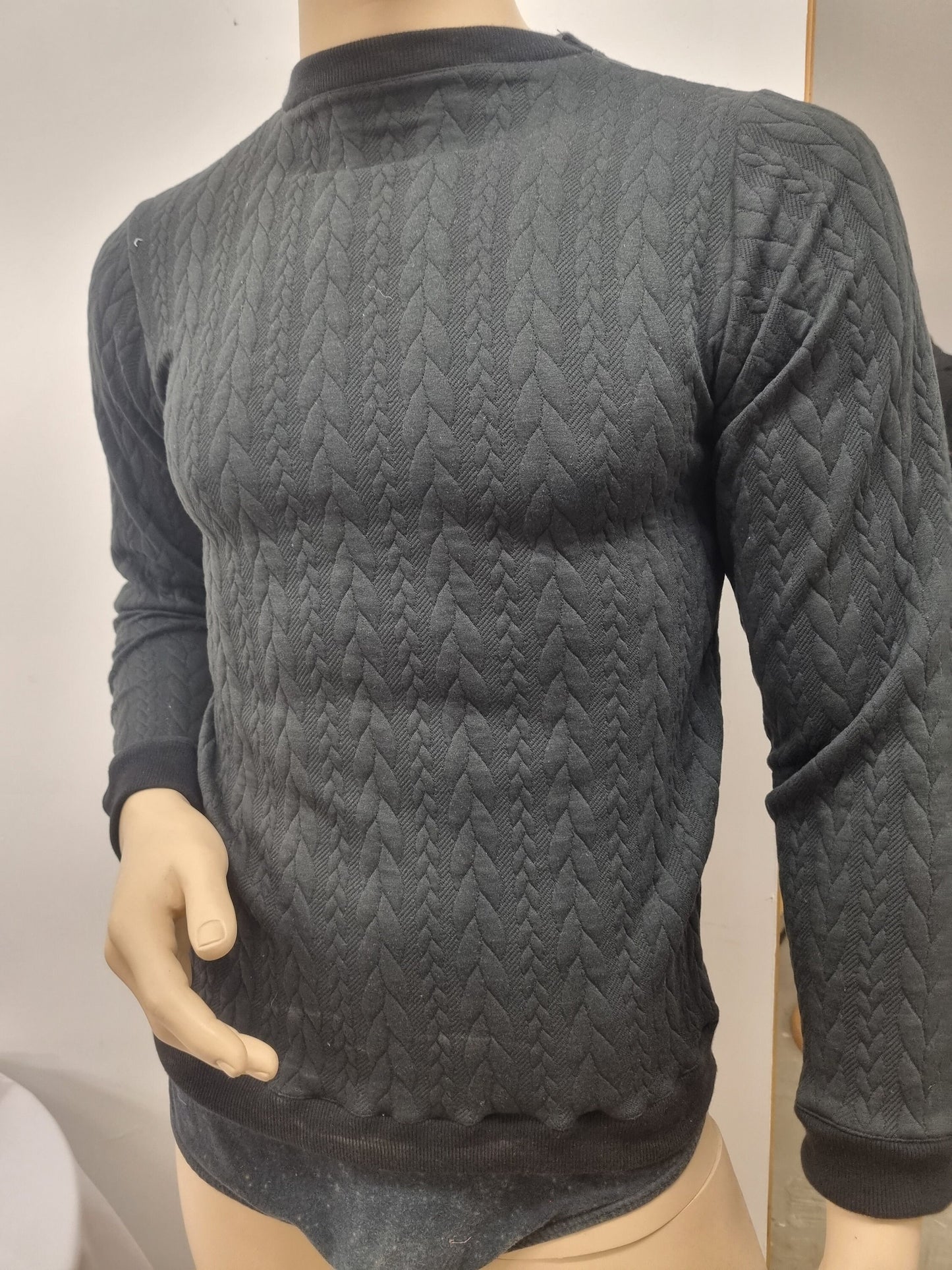 hand made cable knit mens warm jumper cashmere finish made in France