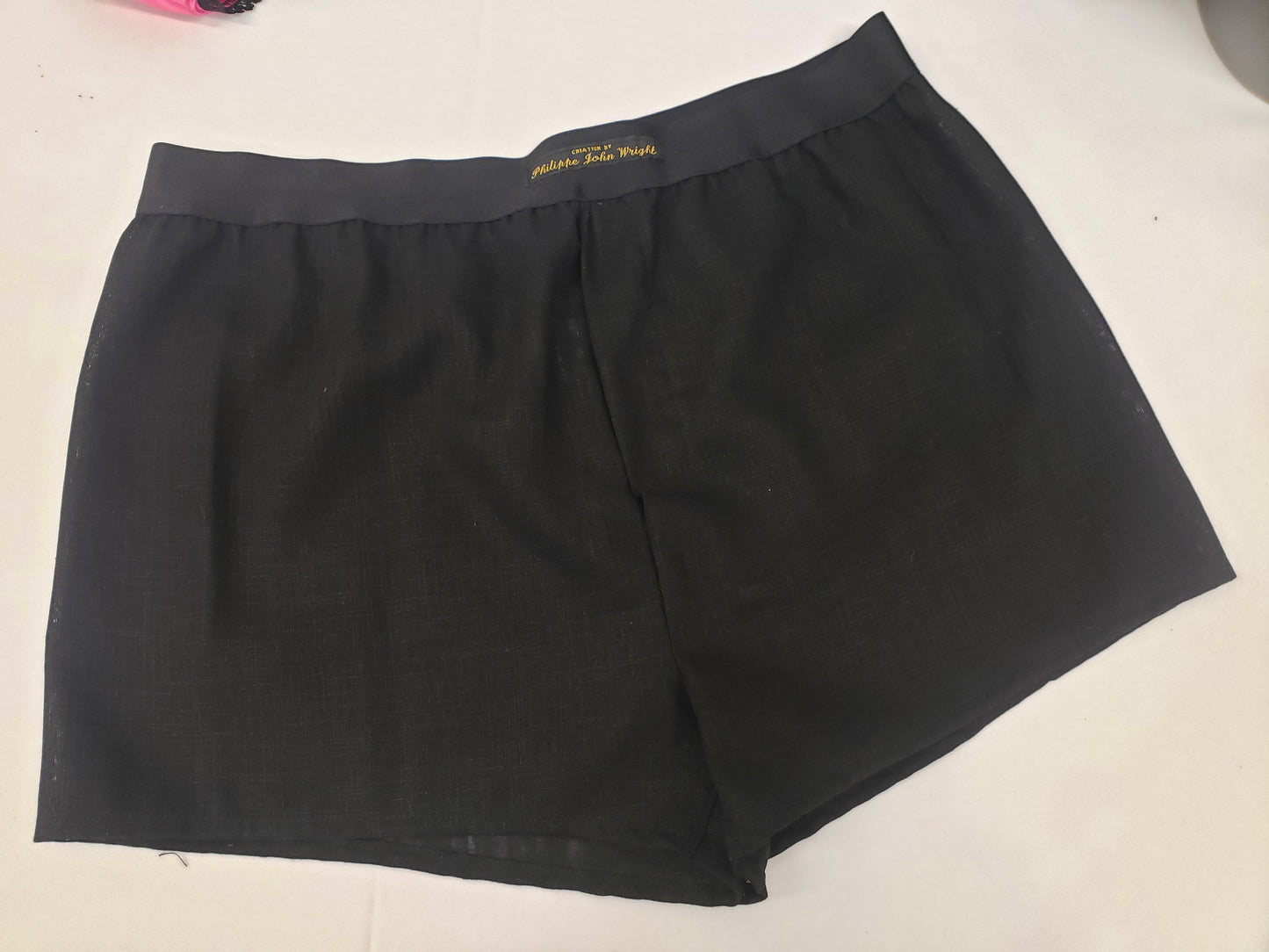 Two GREY and BLACK LINEN men boxer short bundle with white elastic.