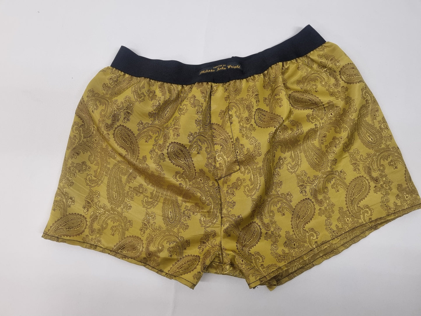Two silk boxer shorts double bundle paisley motif made in France