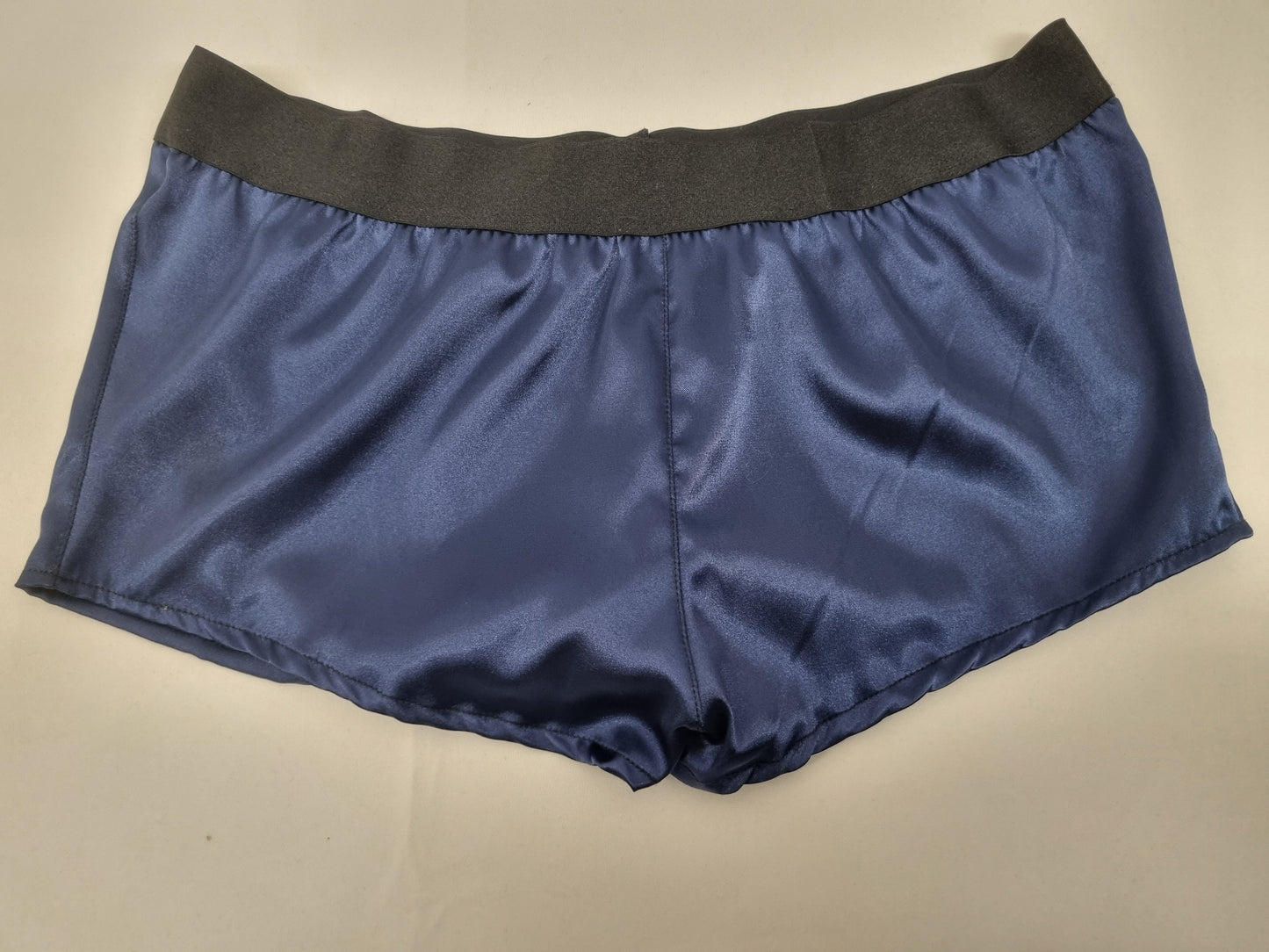 Womans NAVY BLUE satin boy shorts, pajamas, french knickers made in france