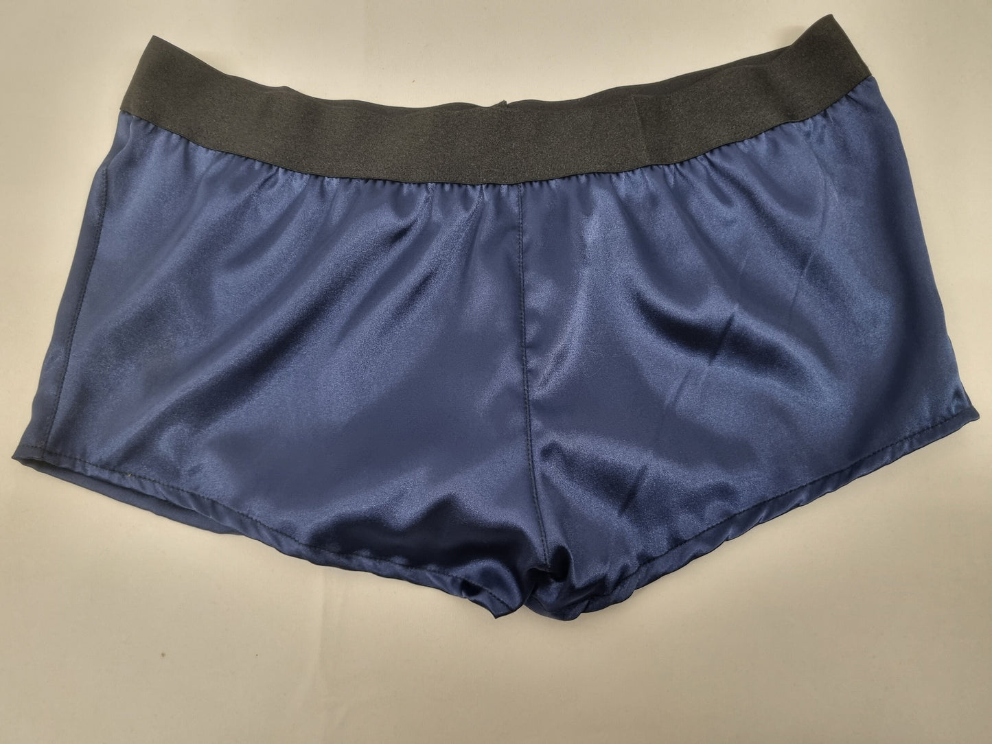 Womans NAVY BLUE satin boy shorts, pajamas, french knickers made in France