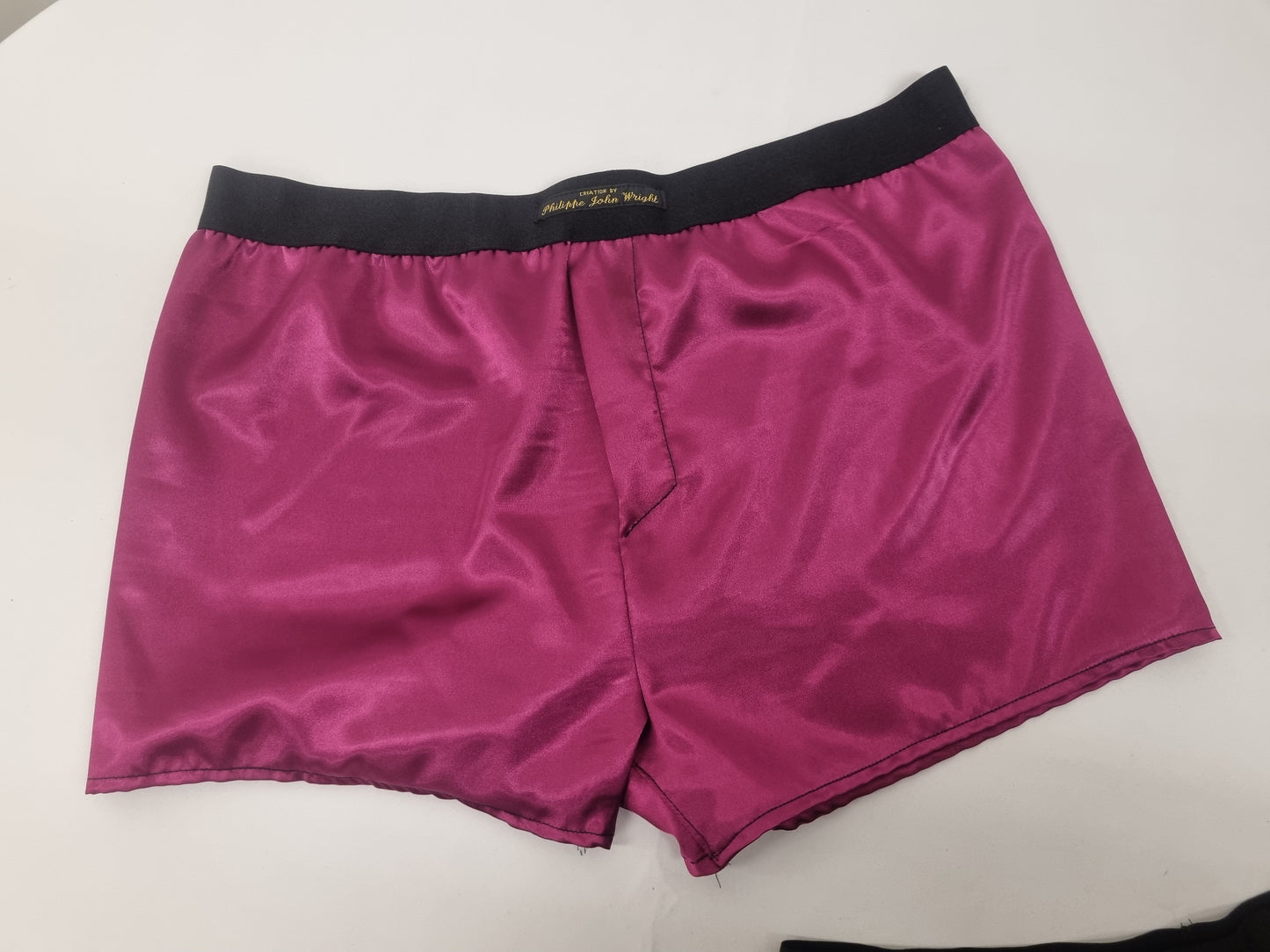 MAGENTA satin boxer shorts for men made in France