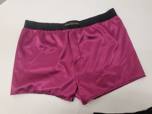 MAGENTA satin boxer shorts for men made in France