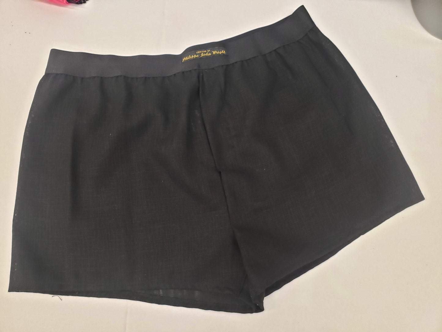 mens underwear in GRAY and BLACK LINEN men boxer shorts with white elastic. husband present boyfriend gift for him groom outfit