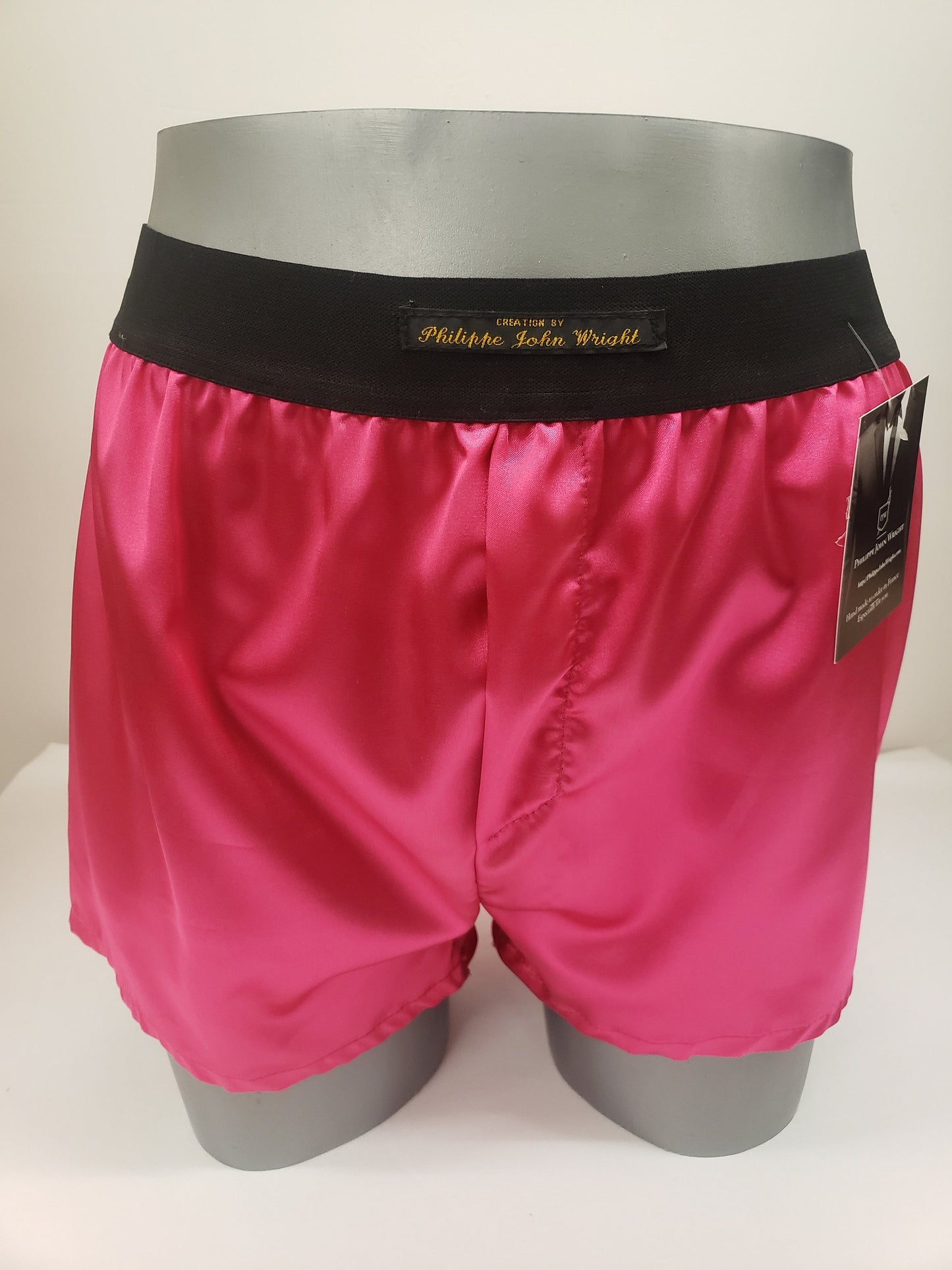 Satin boxer shorts for men hand made in France