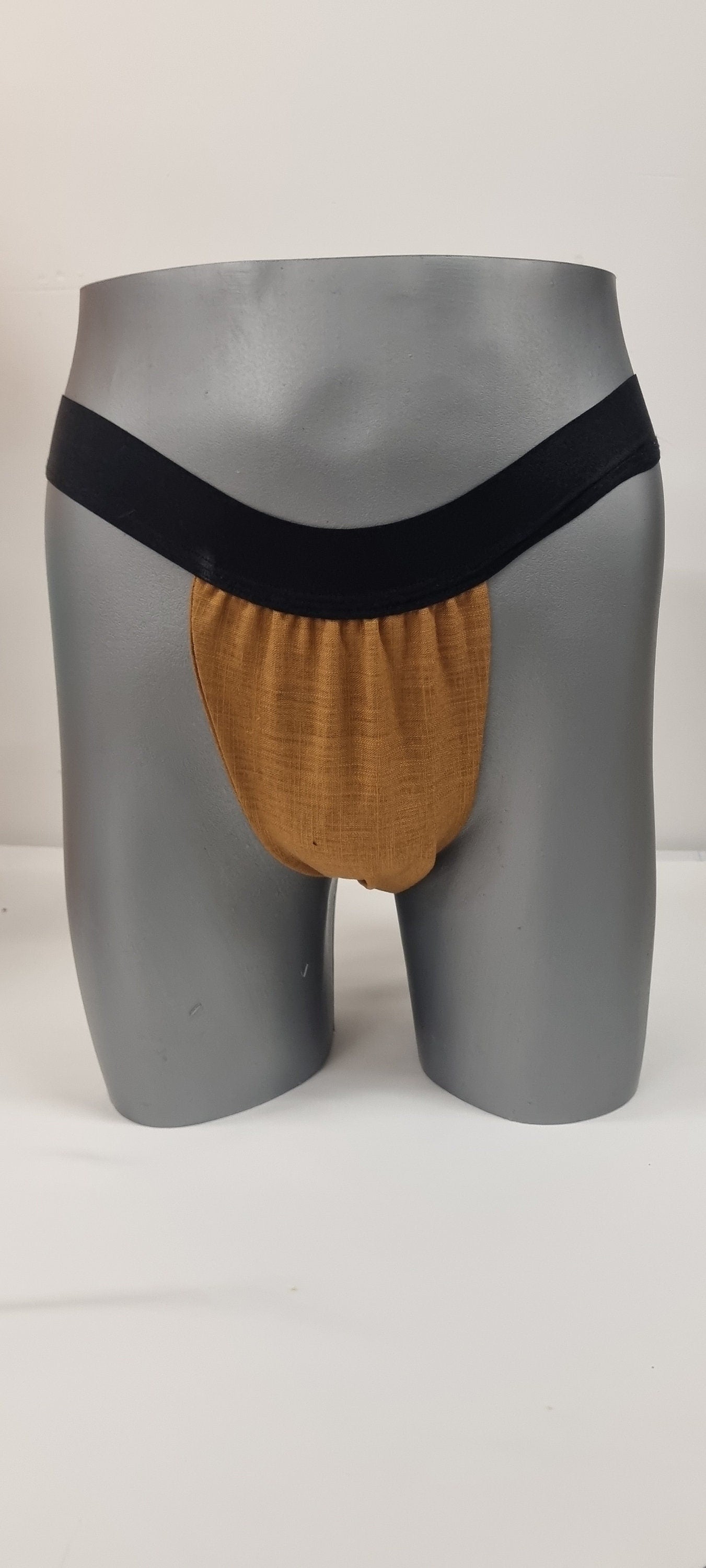 Men organic linen briefs tanga like man thong underwear fully lined with luxury finish soft elastic