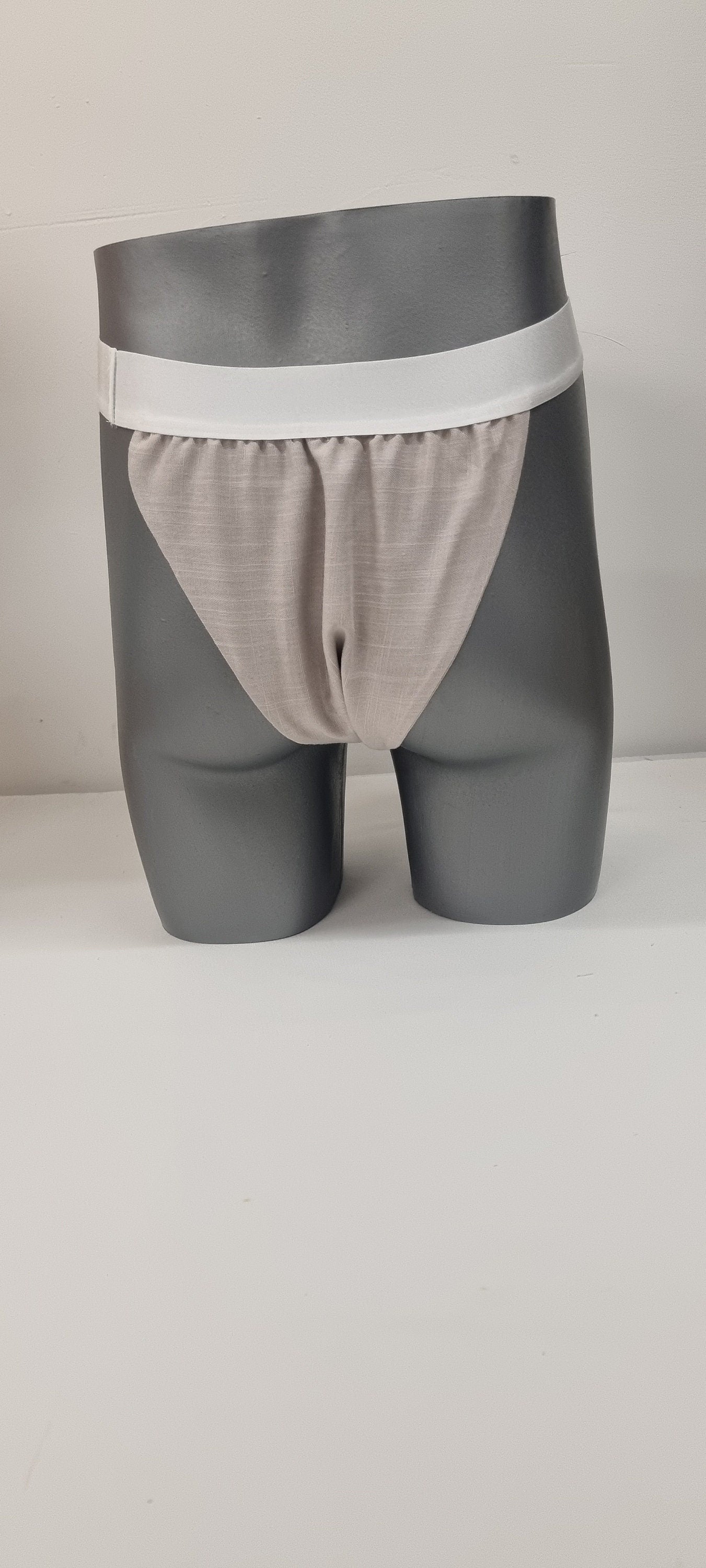 Men organic linen briefs tanga like man thong underwear fully lined with luxury finish soft elastic