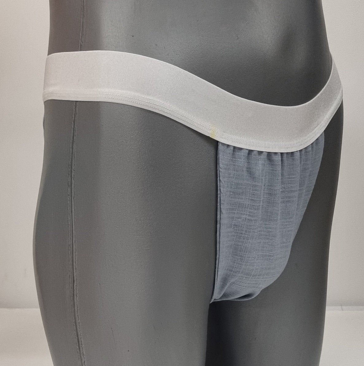 Men thong PALE BLUE organic linen briefs tanga like underwear fully lined soft elastic