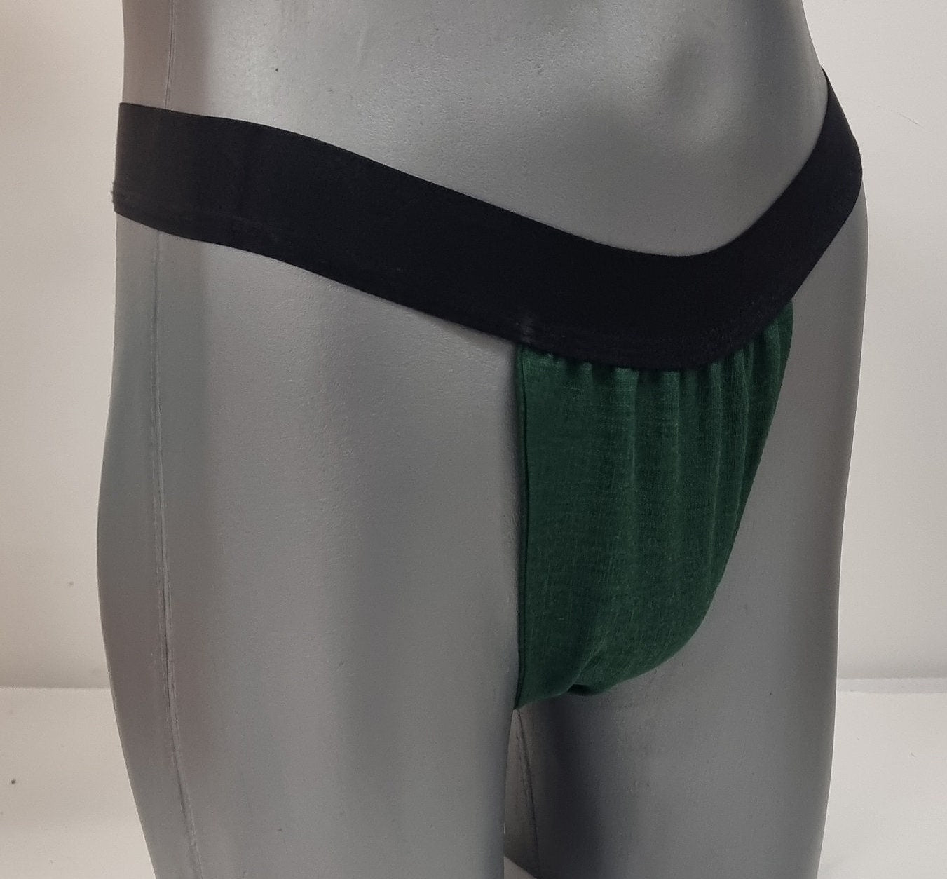 Men thong DARK GREEN organic linen briefs tanga like underwear fully lined soft elastic