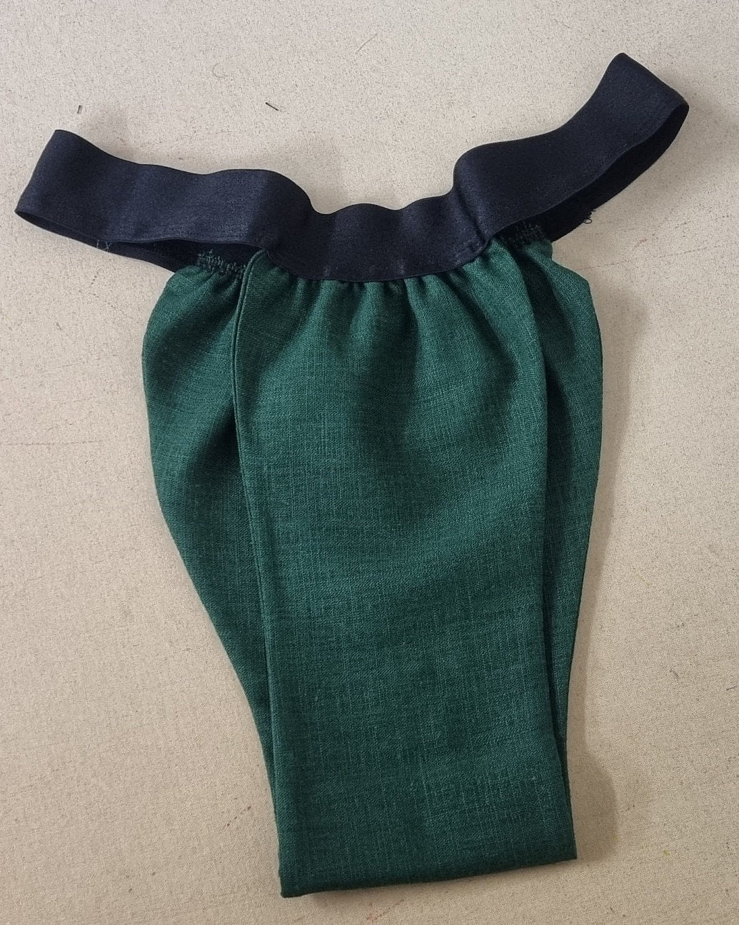 Men thong DARK GREEN organic linen briefs tanga like underwear fully lined soft elastic