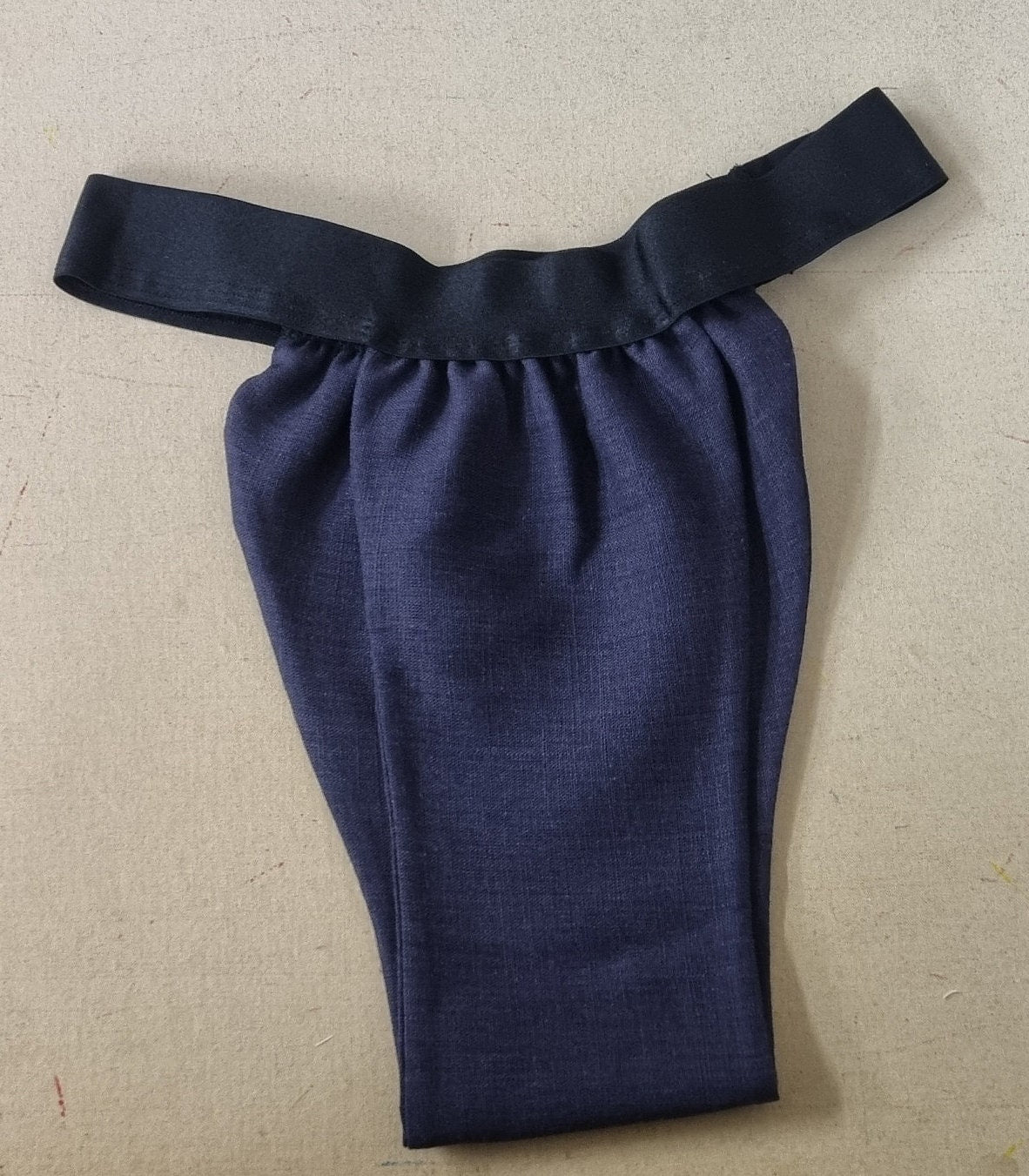 Men thong DARK NAVY BLUE organic linen briefs tanga like underwear fully lined soft elastic