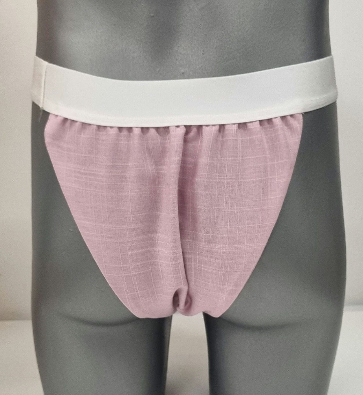 Men thong PALE PINK organic linen briefs tanga like underwear fully lined soft elastic