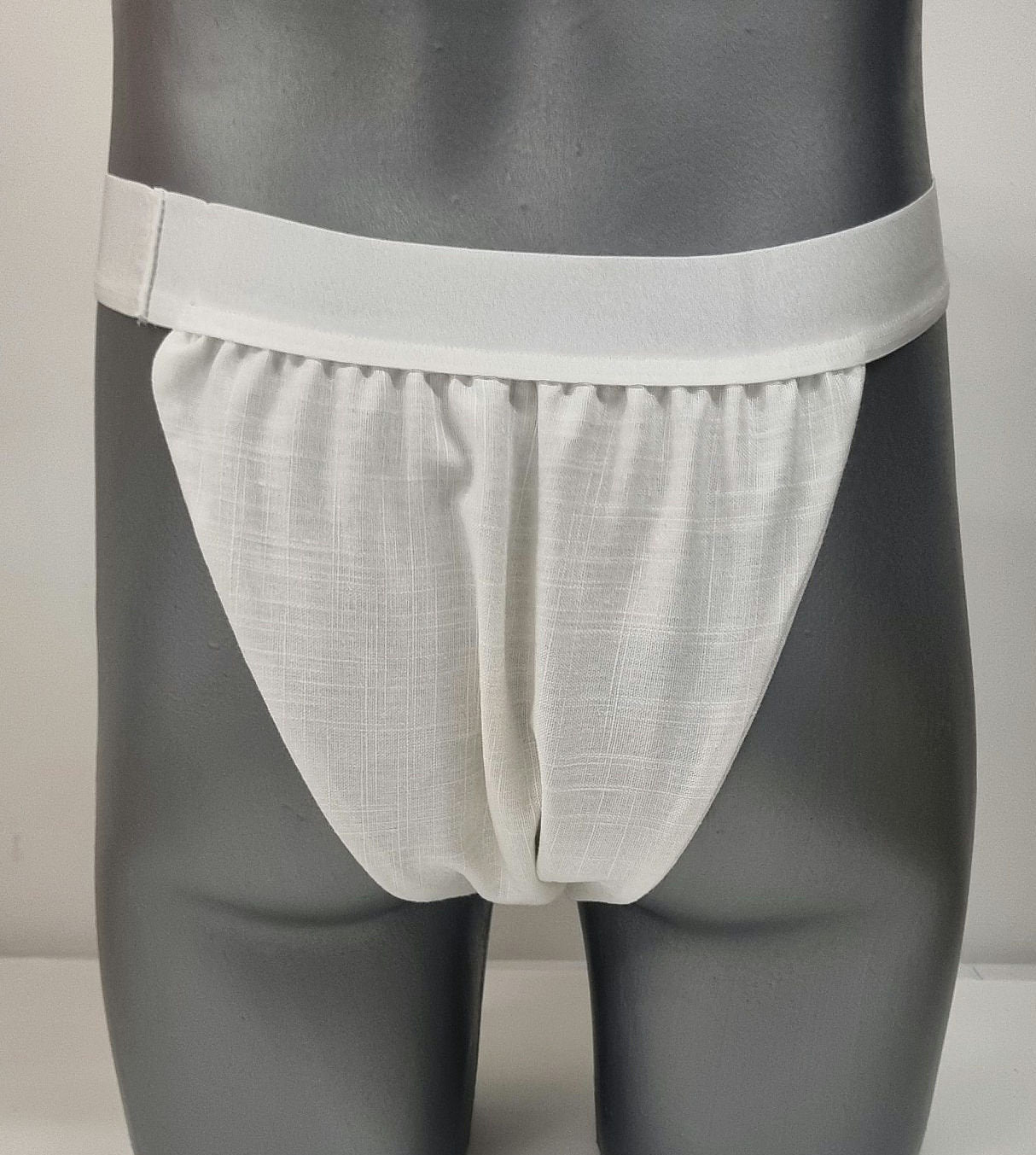 Men thong BLACK and WHITE organic linen briefs tanga like underwear fully lined soft elastic bundle